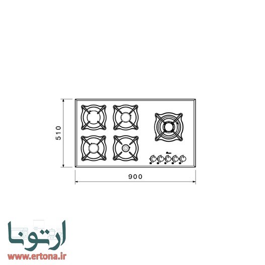 اجاق شیشه‌ای  بیمکث مدل 5097 مشکی